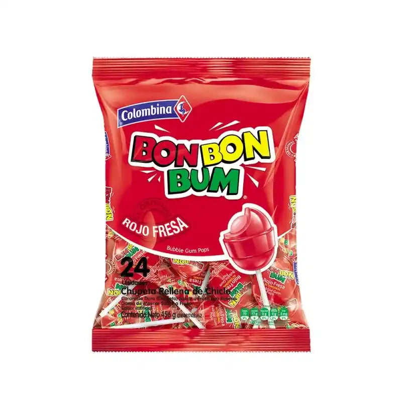 Bon Bon Bum - Lollipop strawberry 400g