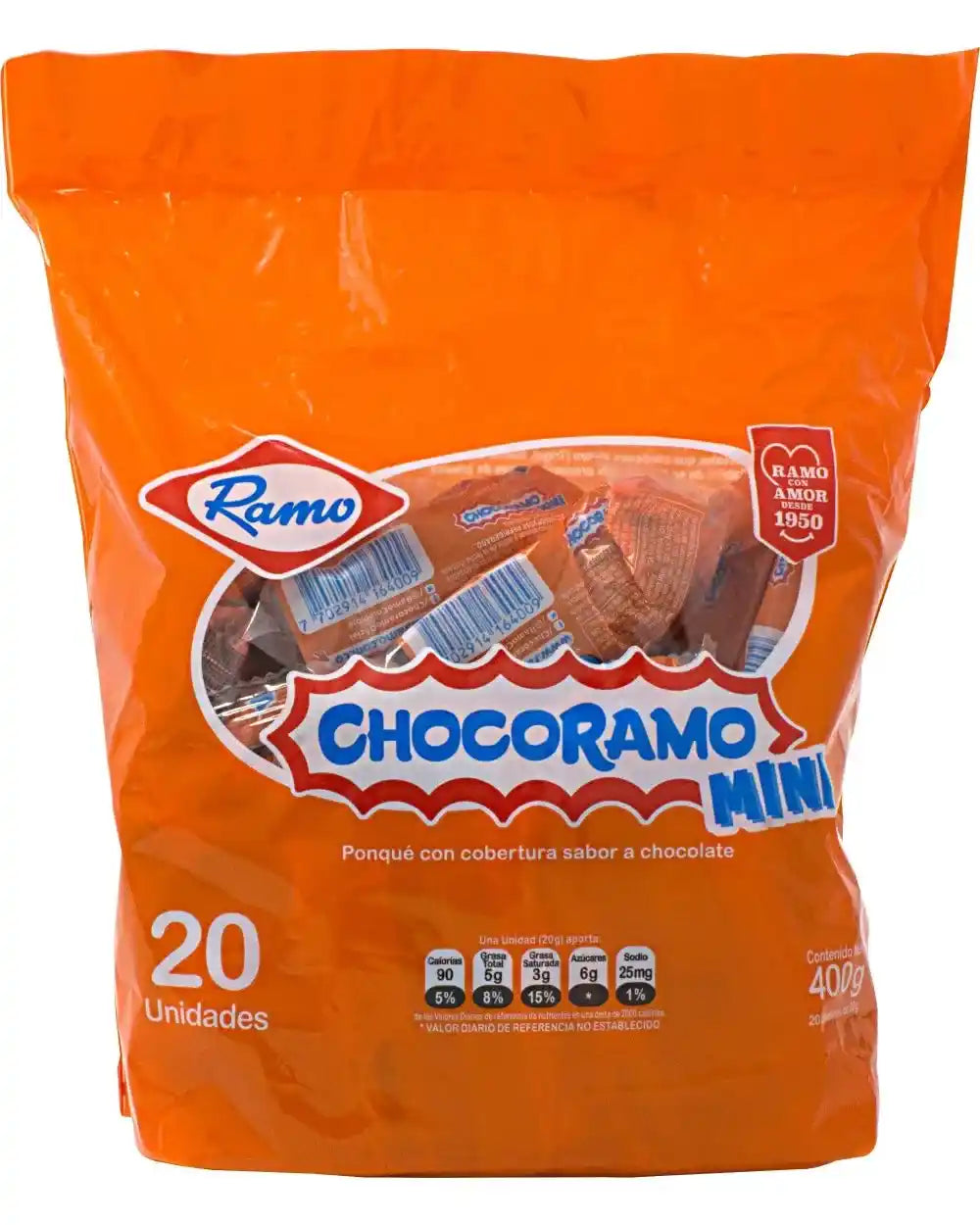 Chocoramo mini bag - vanilla cake covered with chocolate 400g