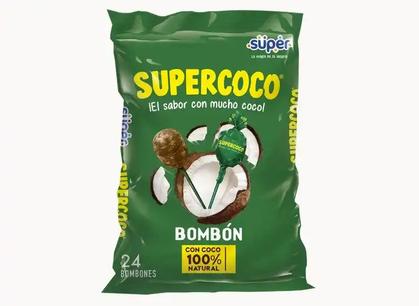 Supercoco Bombon - Coconut Lollipops 24 Bag